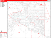 Lehigh Acres  Wall Map Red Line Style